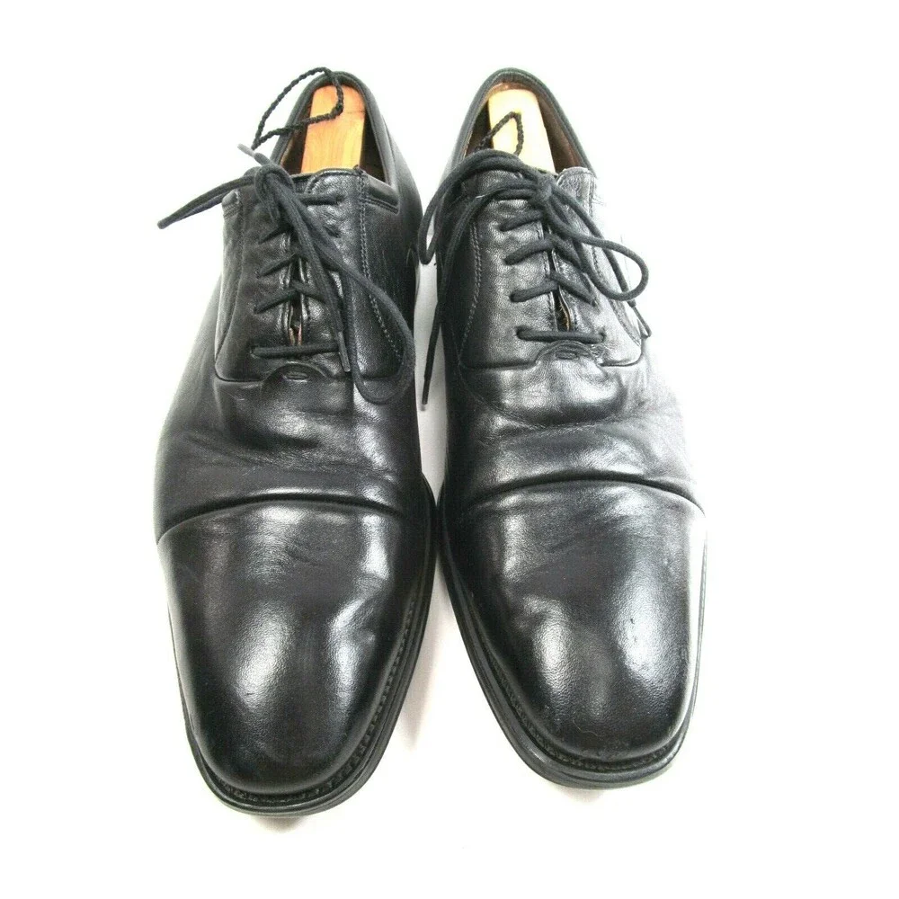 Magnanni Fredrico Mens Black Leather Captoe Oxfords Size US 10.5 D Made In Spain